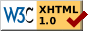 A badge that reads W3C VALIDATED XHTML 1.0