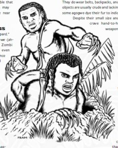 An illustration of the hobbits of Nyambe Tanda