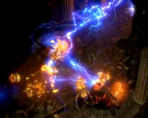 Illustration of the brutal effects of chained lightning.