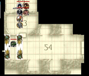A screenshot of the room Hinkwe opened and where the spell gaunts attacked him.