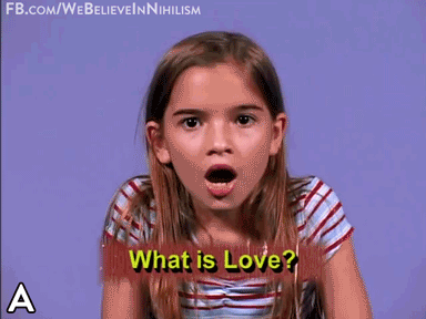 An animated GIF of a little girl saying 'A neurochemical con job.'