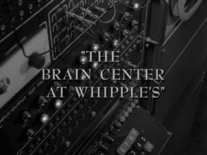 The title sequence of the Twilight Zone, "The Brain Center at Whipples"